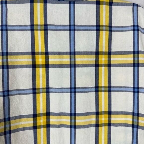Gymboree Boy Button Down Short Sleeve Plaid Shirt Top Yellow, White Blue L 10/12 - Picture 6 of 6